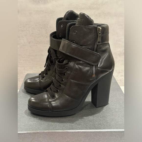 Brand New in Box: Prada Sport Nero Nappa Leather Combat Ankle Boots - Picture 4 of 5